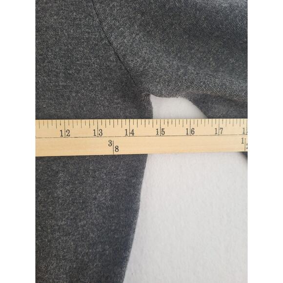 Theory Pleated Long Sleeve Sweater Dress Small Gray Wool Flannel Office Neutral - Picture 12 of 15